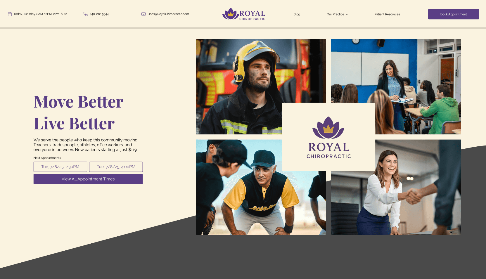 Royal Chiropractic Website